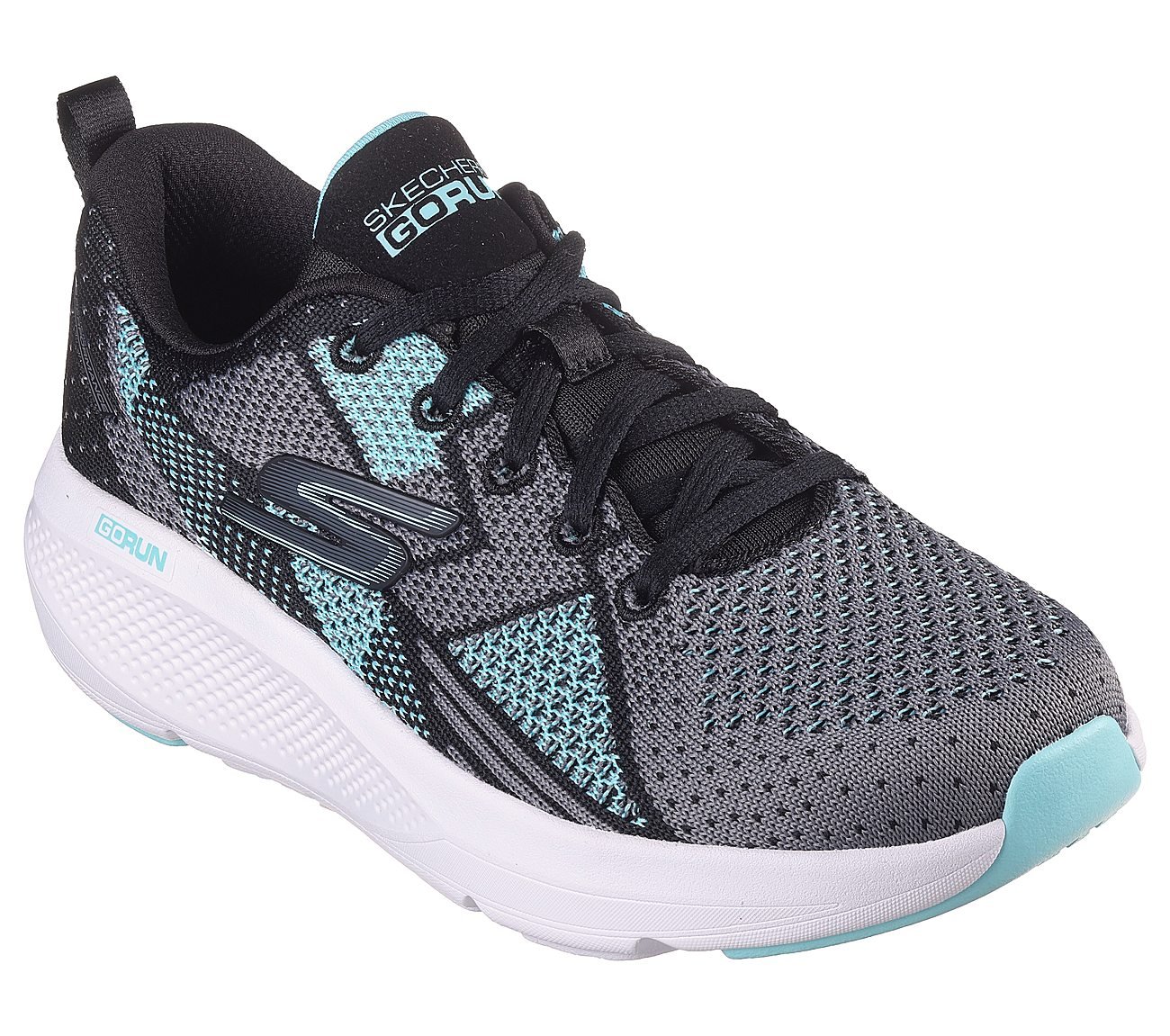 GO RUN ELEVATE, BLACK/AQUA Footwear Left View