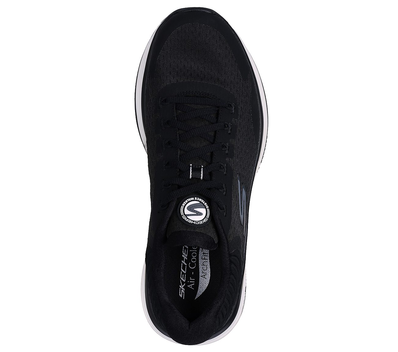 Skechers Black/White Go Walk-Distance-Walker Mens Lace Up Shoes - Style ...