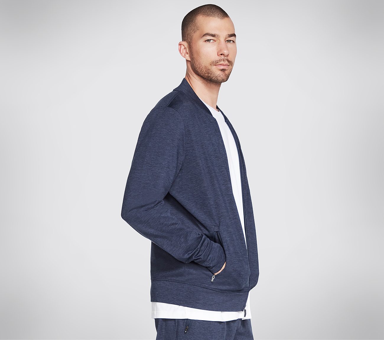 SKECH-KNITS ULTRA GO HOODLESS, NNNAVY Apparel Bottom View