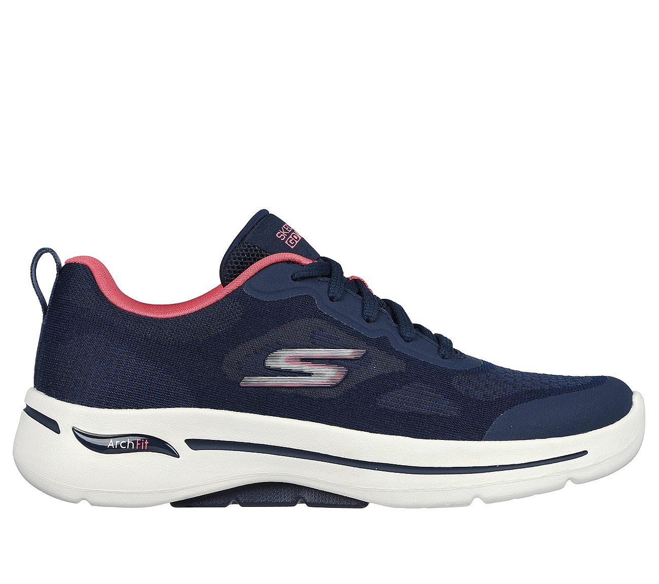 Skechers Navy Go Walk Arch Fit F Womens Lace Up Shoes - Style ID ...