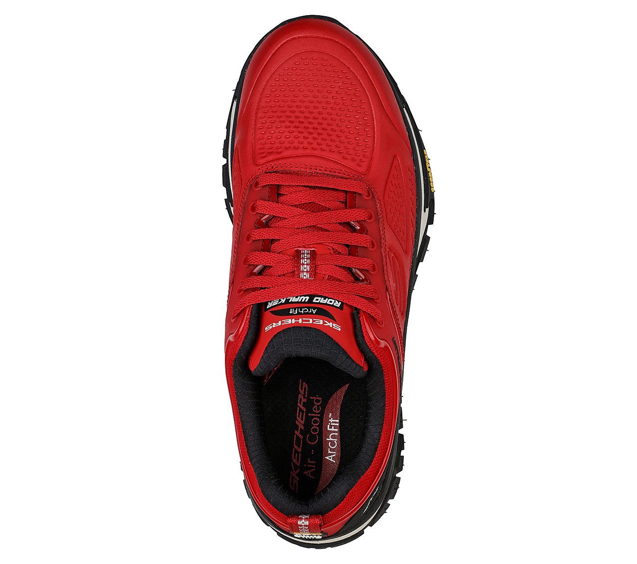 ARCH FIT ROAD WALKER, RED/BLACK Footwear Top View