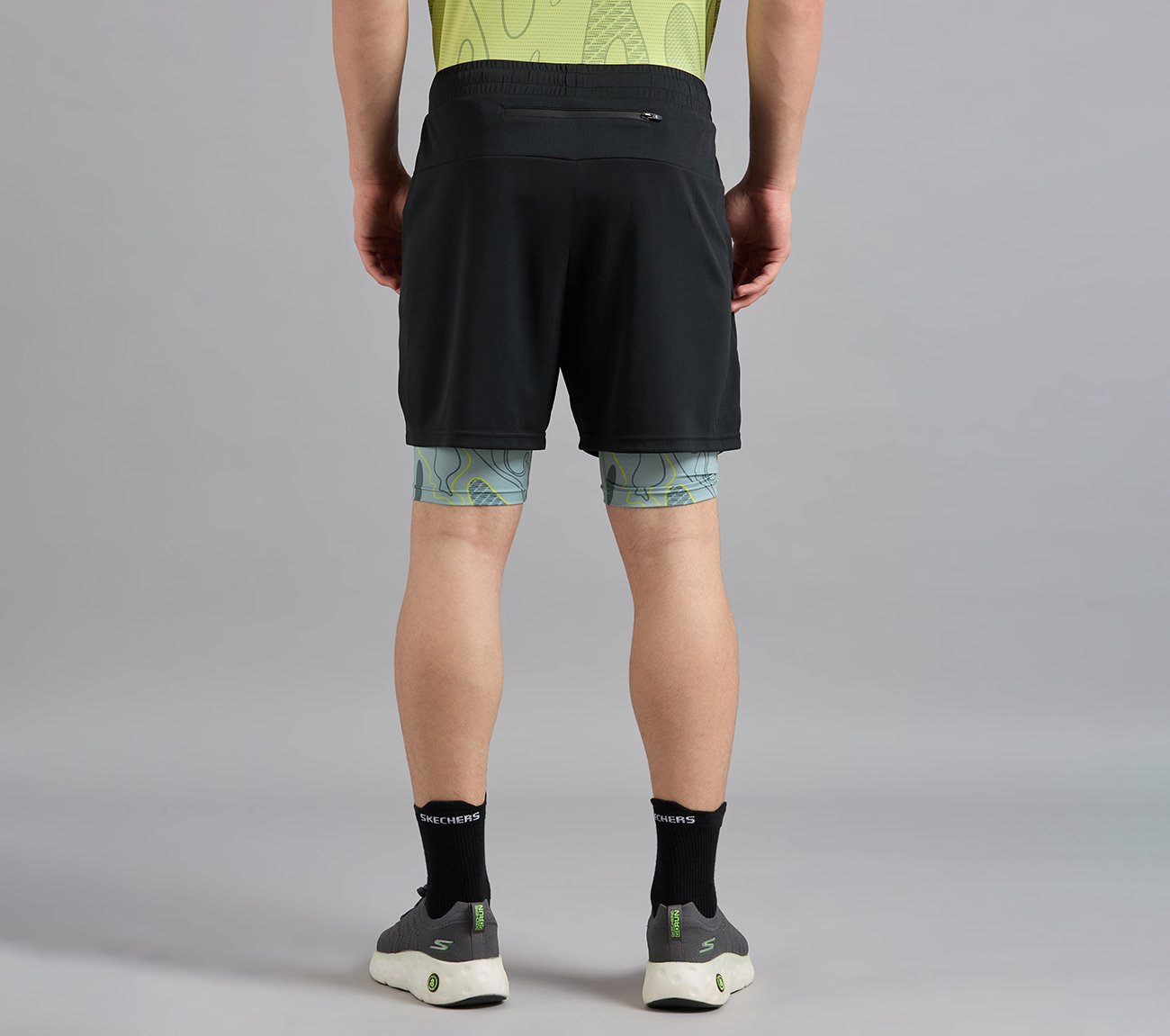 SPACE PRINT LAYER PICKLEBALL SHORTS, BLACK Apparels Right View