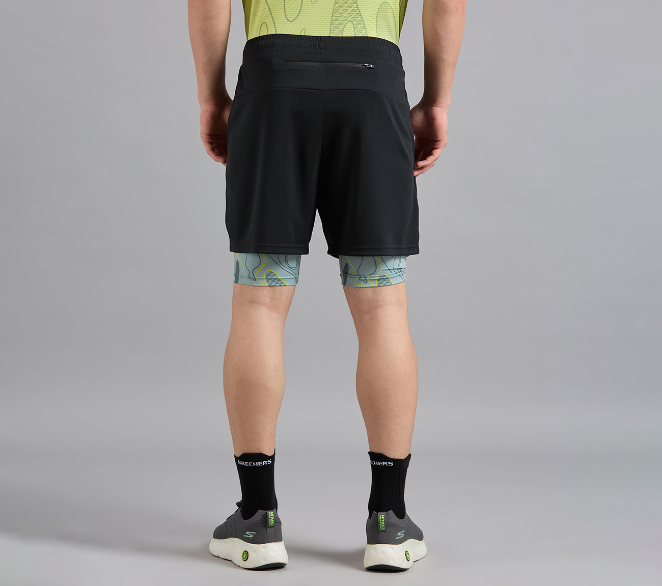 SPACE PRINT LAYER PICKLEBALL SHORTS, BLACK Apparel Right View