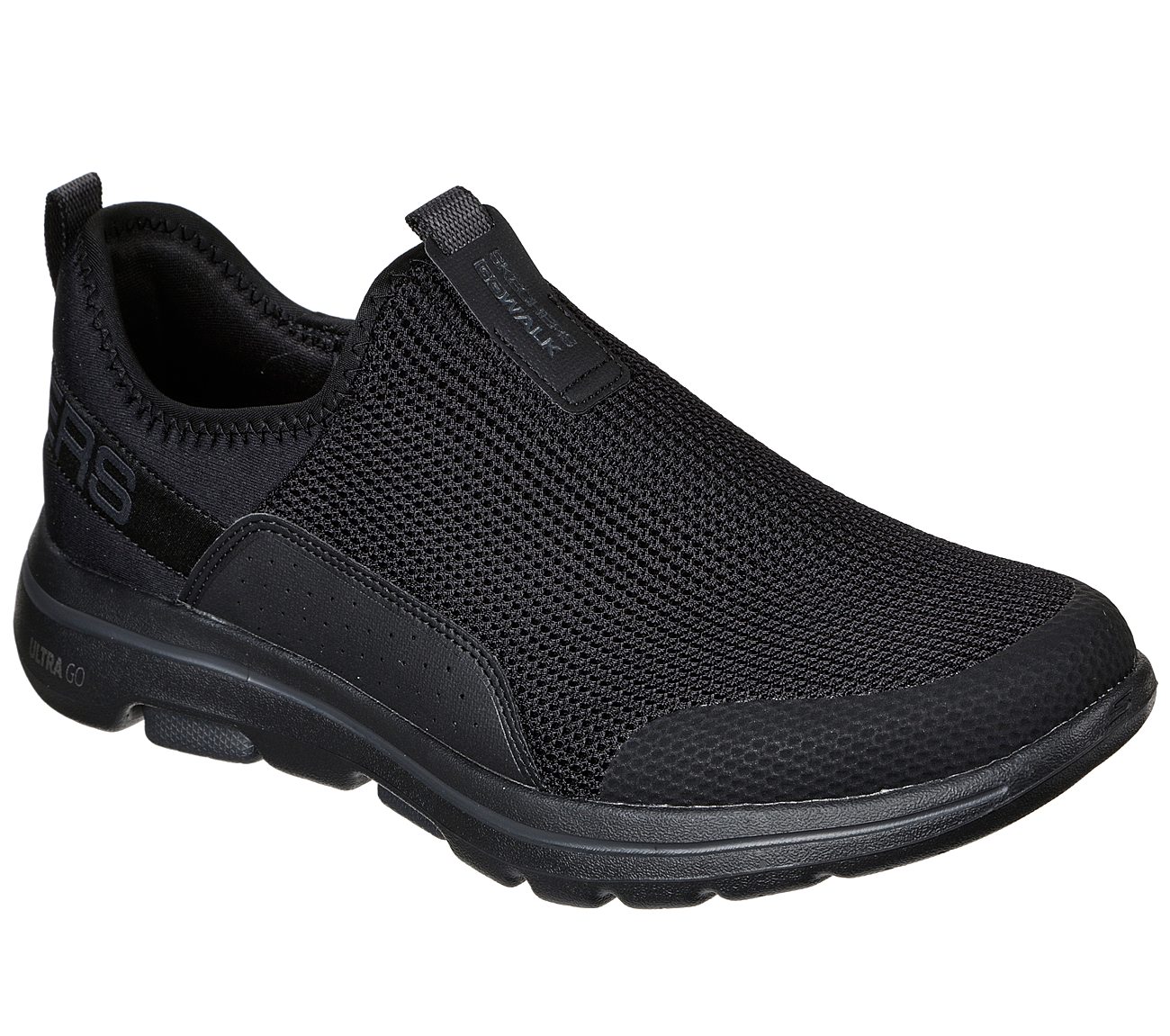 GO WALK 5 - DOWNDRAFT, BLACK/CHARCOAL Footwear Lateral View