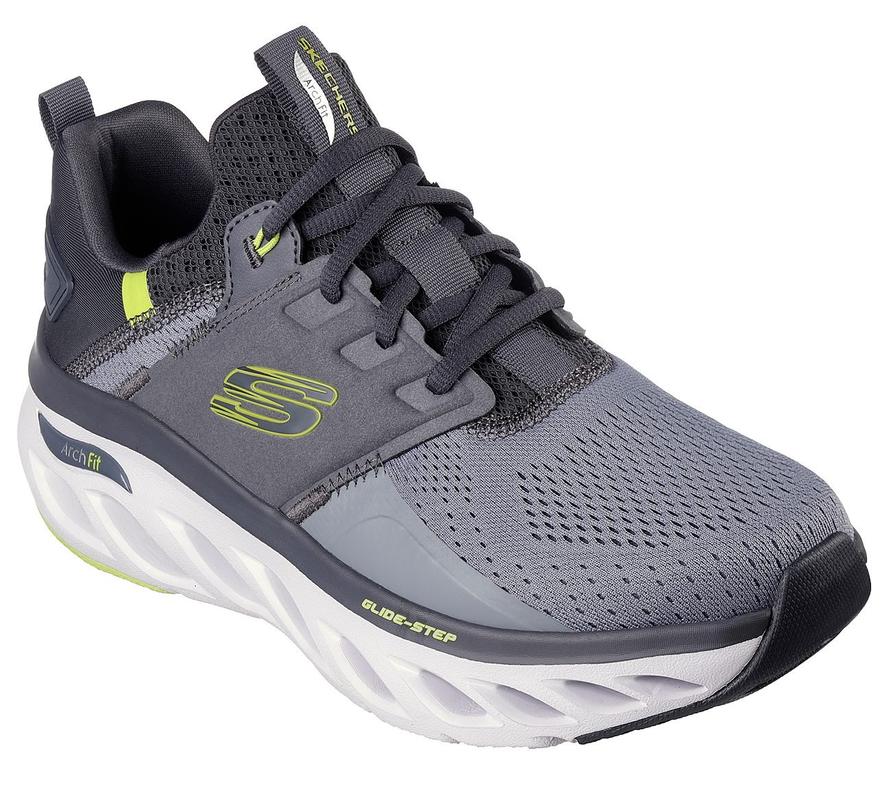 ARCH FIT GLIDE-STEP, CHARCOAL/LIME Footwear Right View