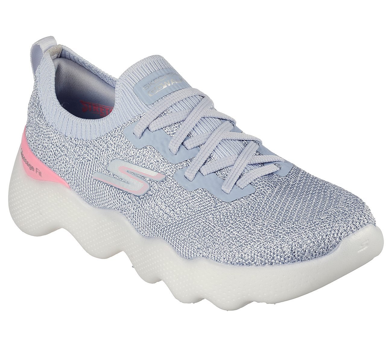 GO WALK MASSAGE FIT - UPSURGE, GREY/PINK Footwear Right View