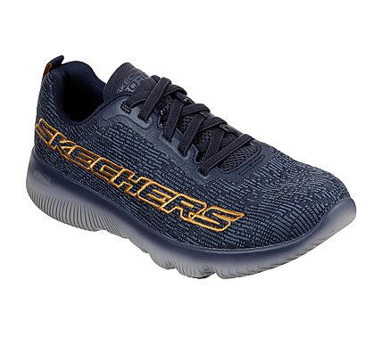 GO RUN FOCUS - BENDER, NAVY/YELLOW Footwear Lateral View