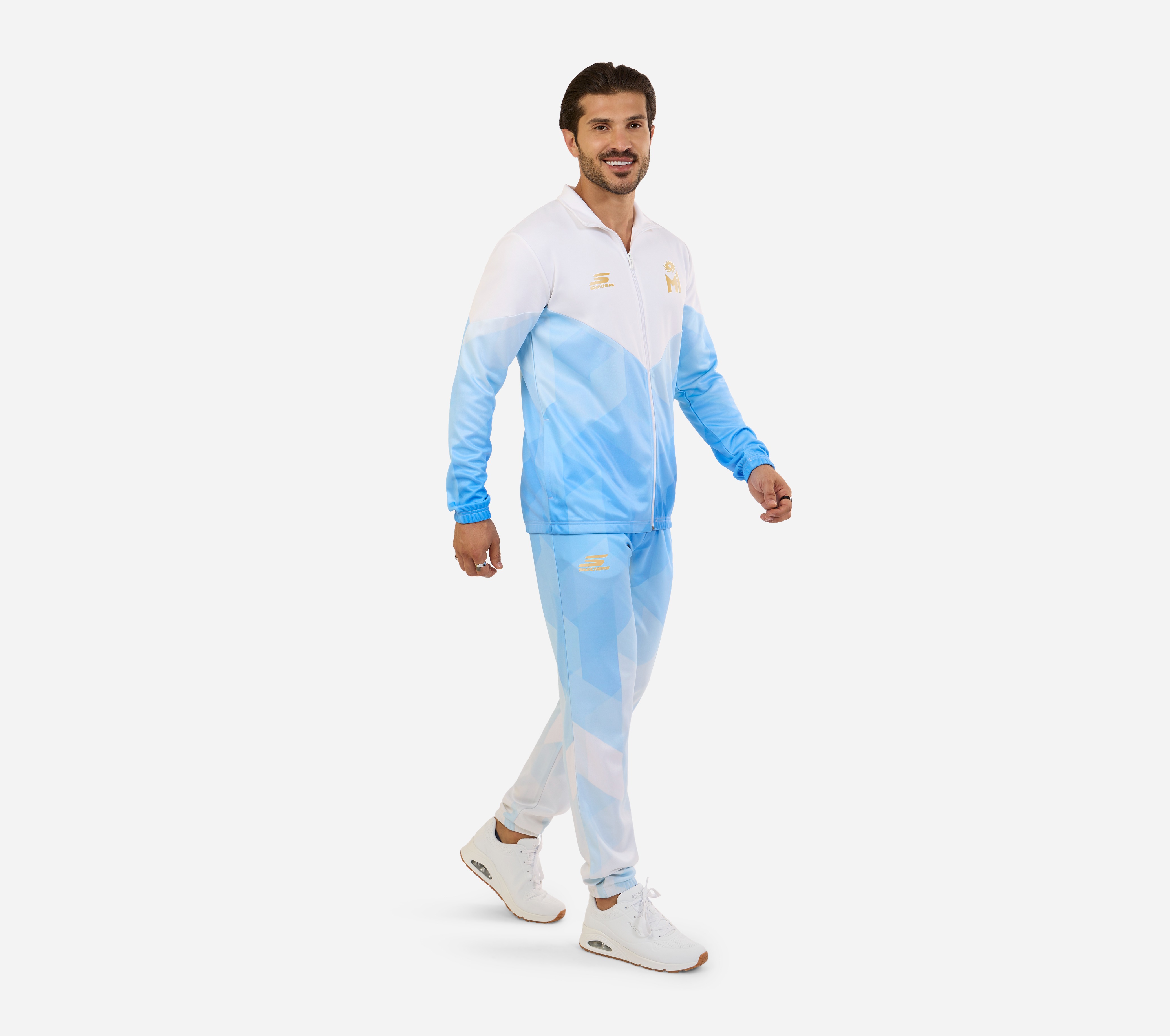 MI FAN PRINTED PANTS, WHT/NVY/BLUE Apparel Bottom View