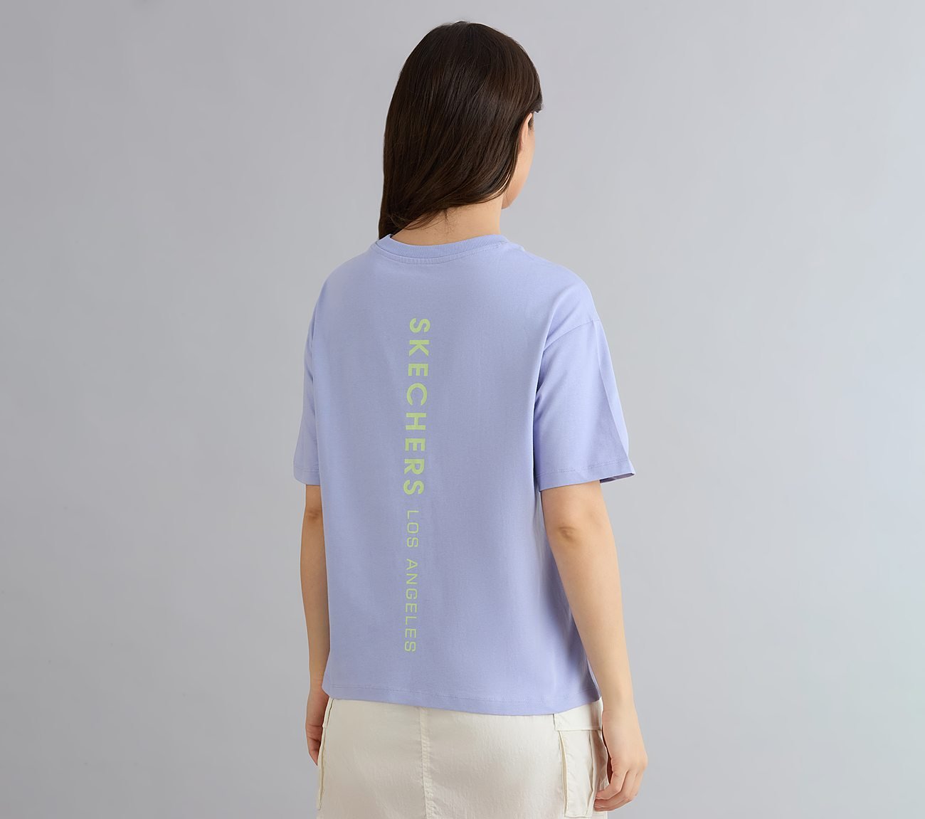 OVERSIZED LONG BACK PRINT TEE, PURPLE/LAVENDER