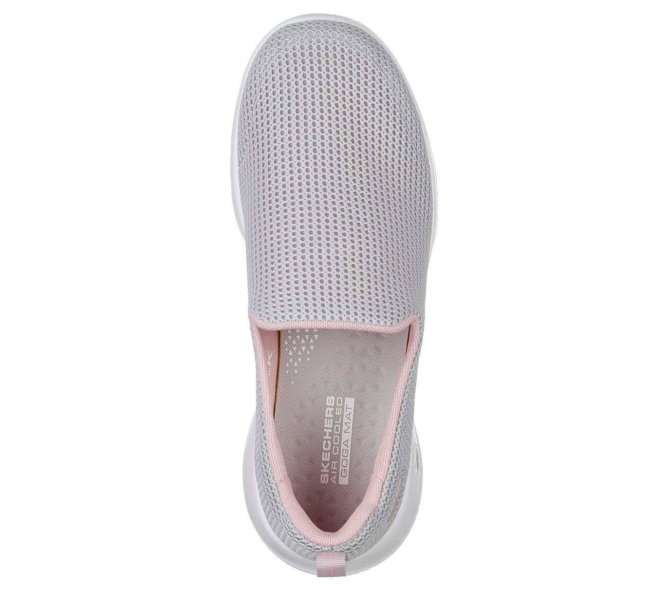 GO WALK JOY-CENTERPIECE, LIGHT GREY/PINK Footwear Top View