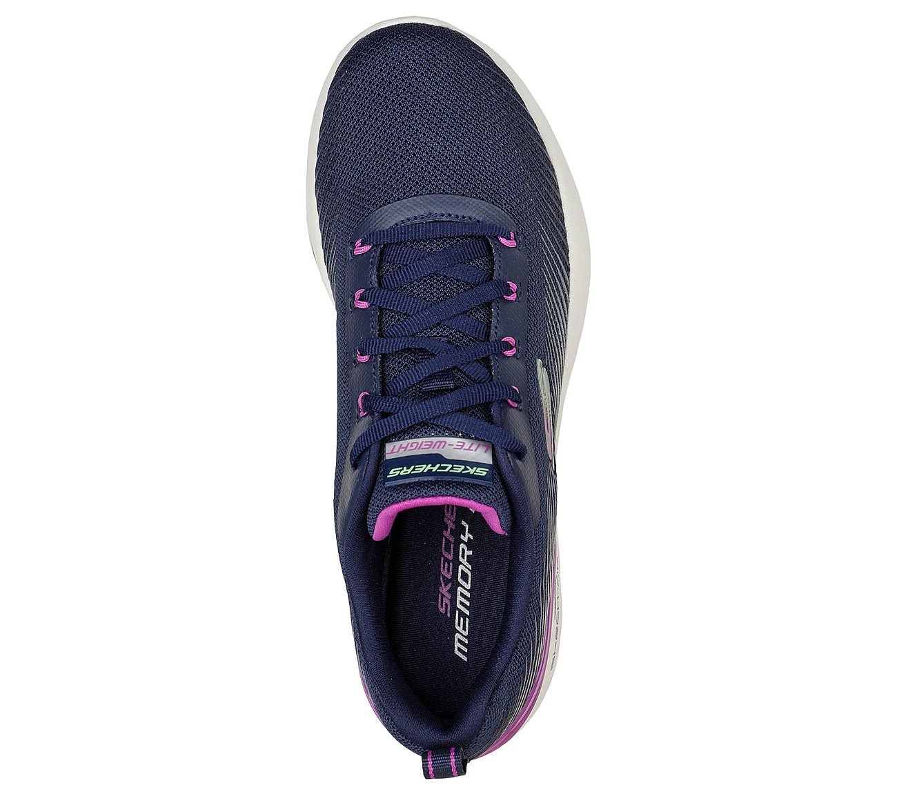 SKECH-AIR DYNAMIGHT-LUMINOSIT, NAVY/PURPLE Footwear Top View