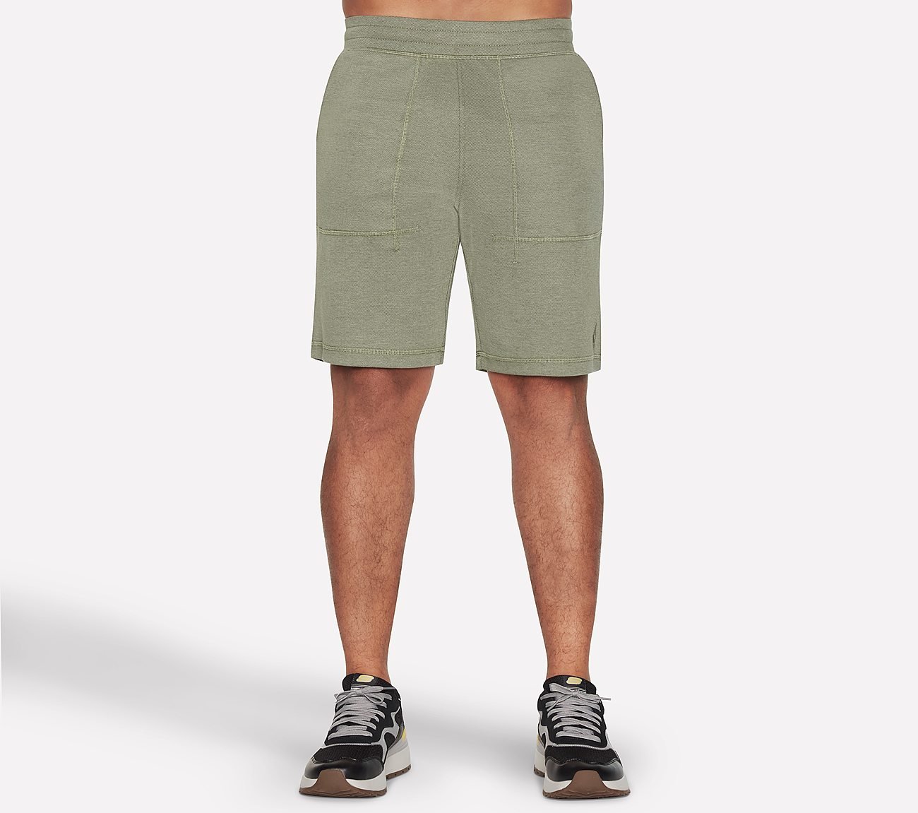 GOKNIT PIQUE 9IN SHORT, LIGHT GREY/GREEN Apparels Lateral View