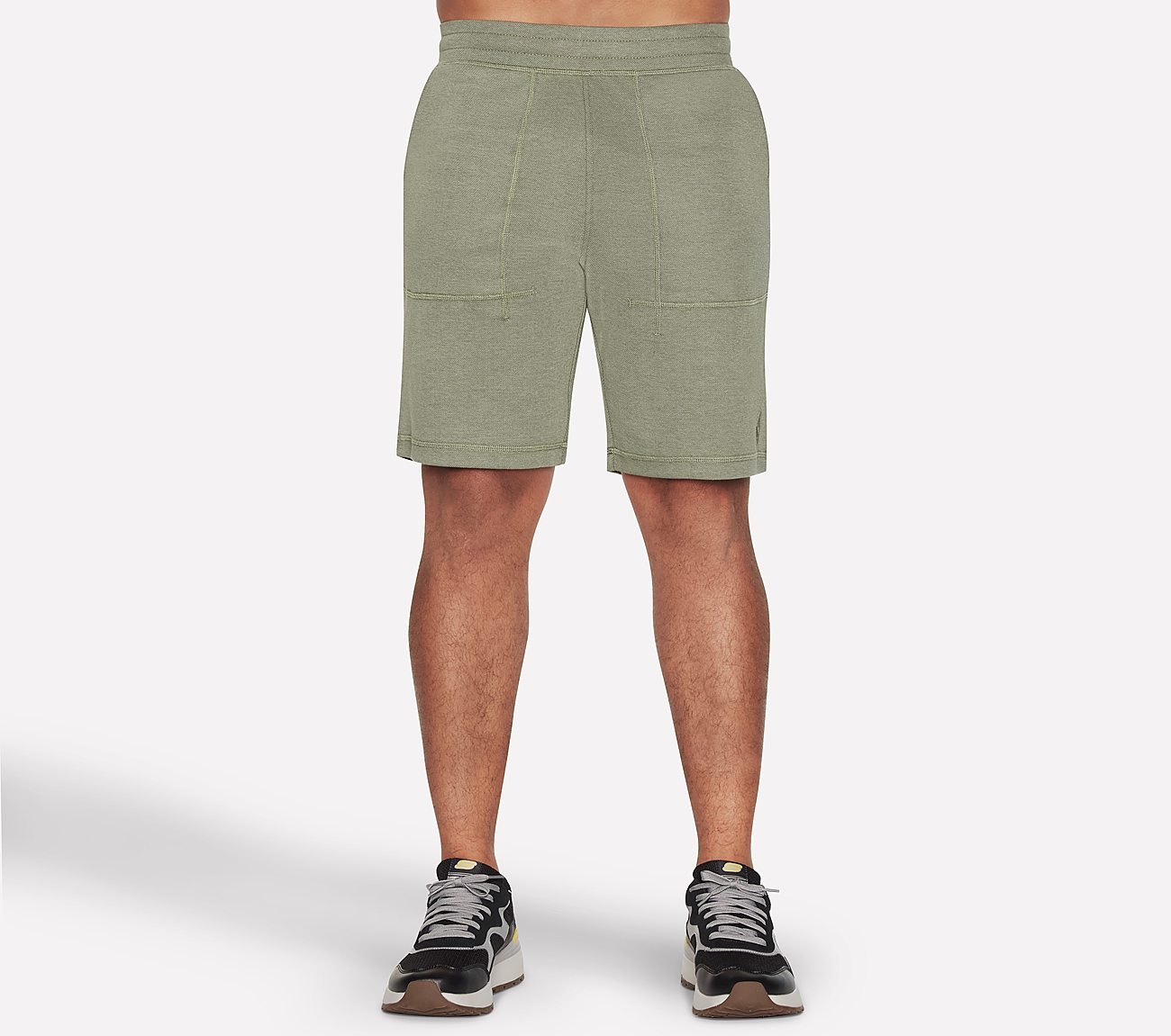 GOKNIT PIQUE 9IN SHORT, LIGHT GREY/GREEN Apparel Lateral View
