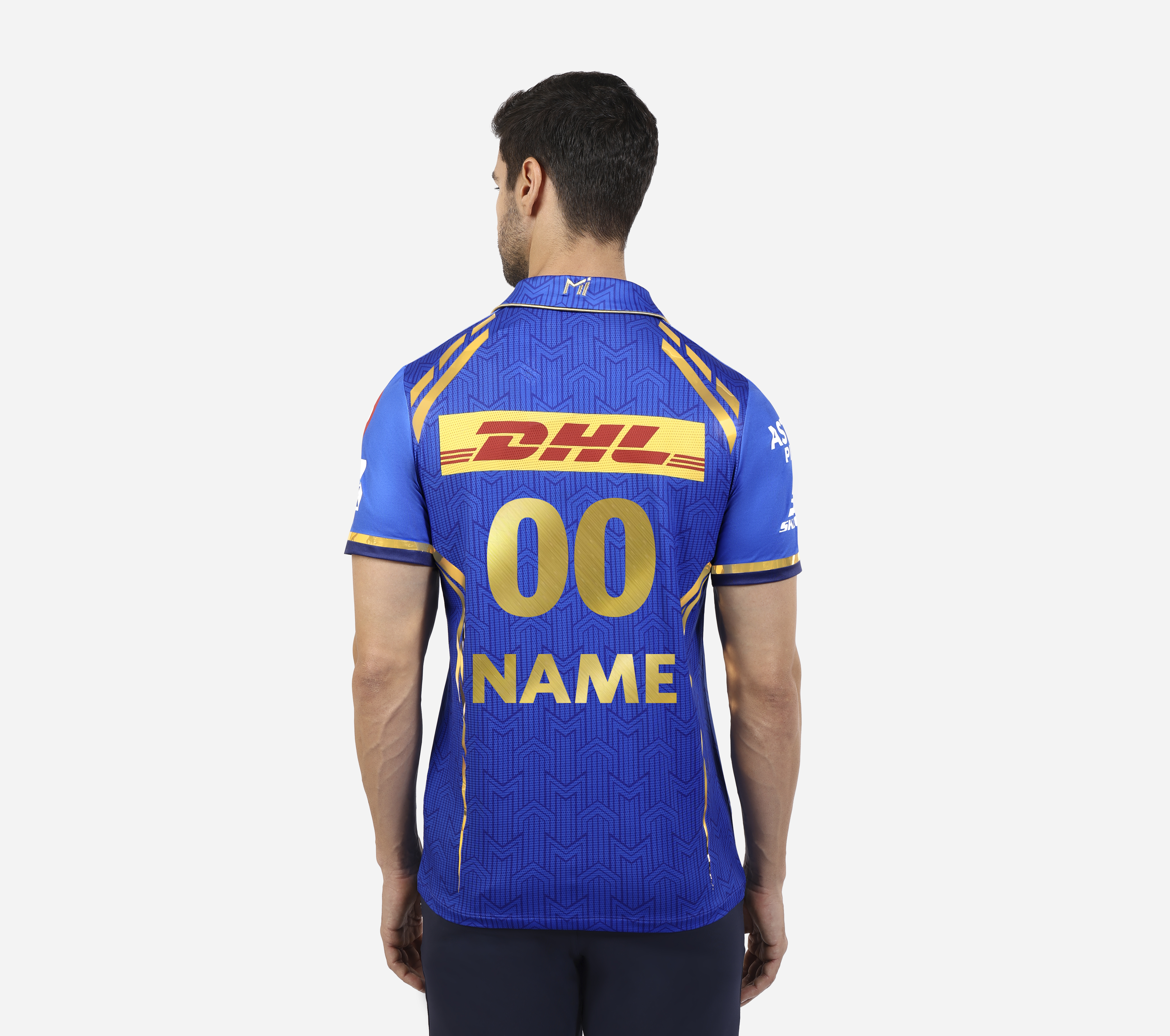 MI: Official Men's Custom Match jersey 2024, Blue Apparel Top View