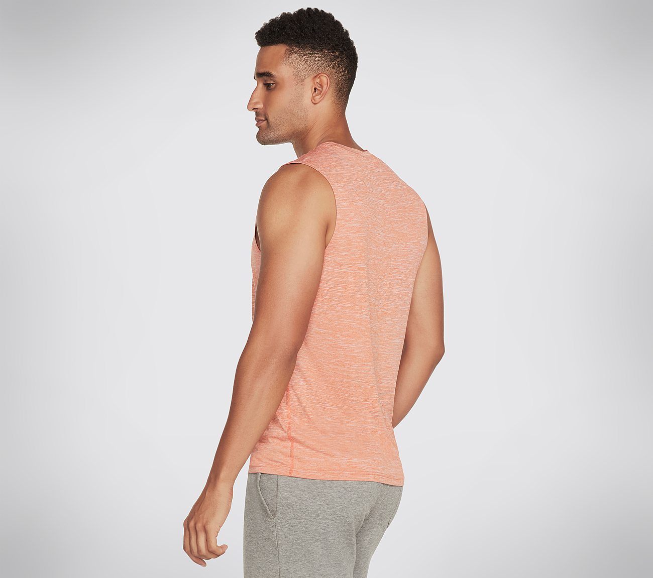 ON THE ROAD MUSCLE TANK, OORANGE Apparel Top View