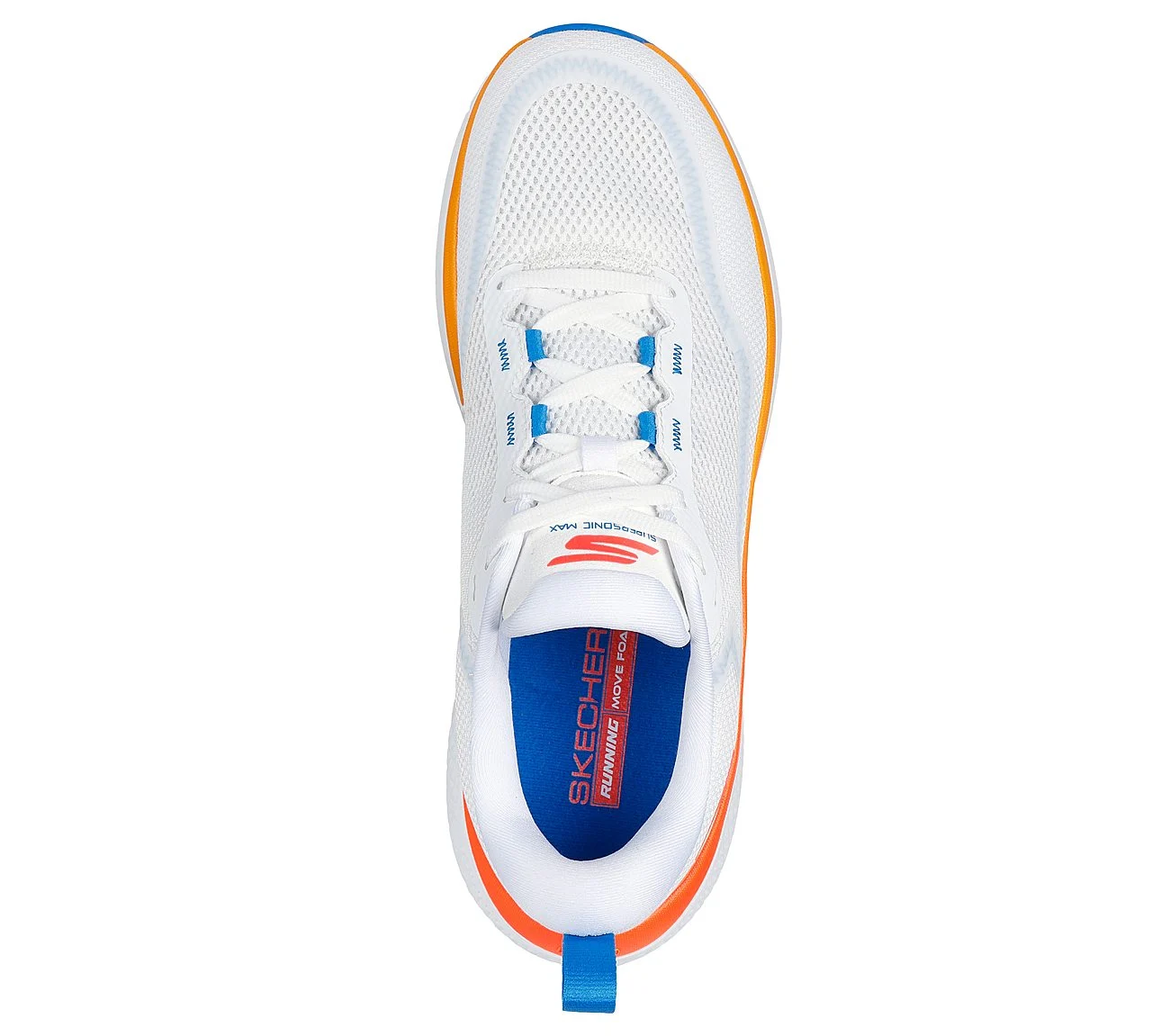 GO RUN SUPERSONIC MAX, WHITE/MULTI Footwear Top View