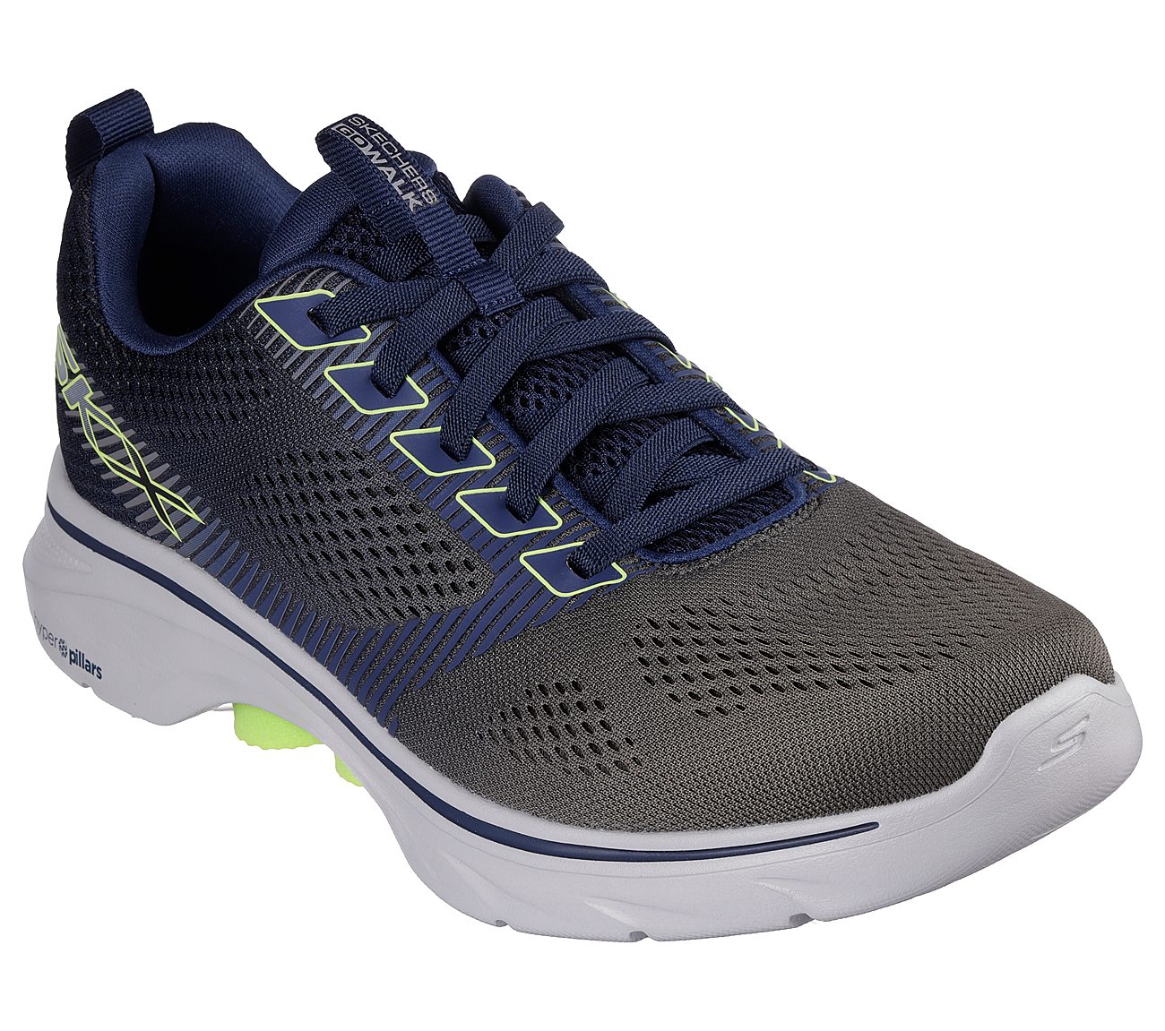 GO WALK 7 - HAHN, NAVY/LIME Footwear Right View