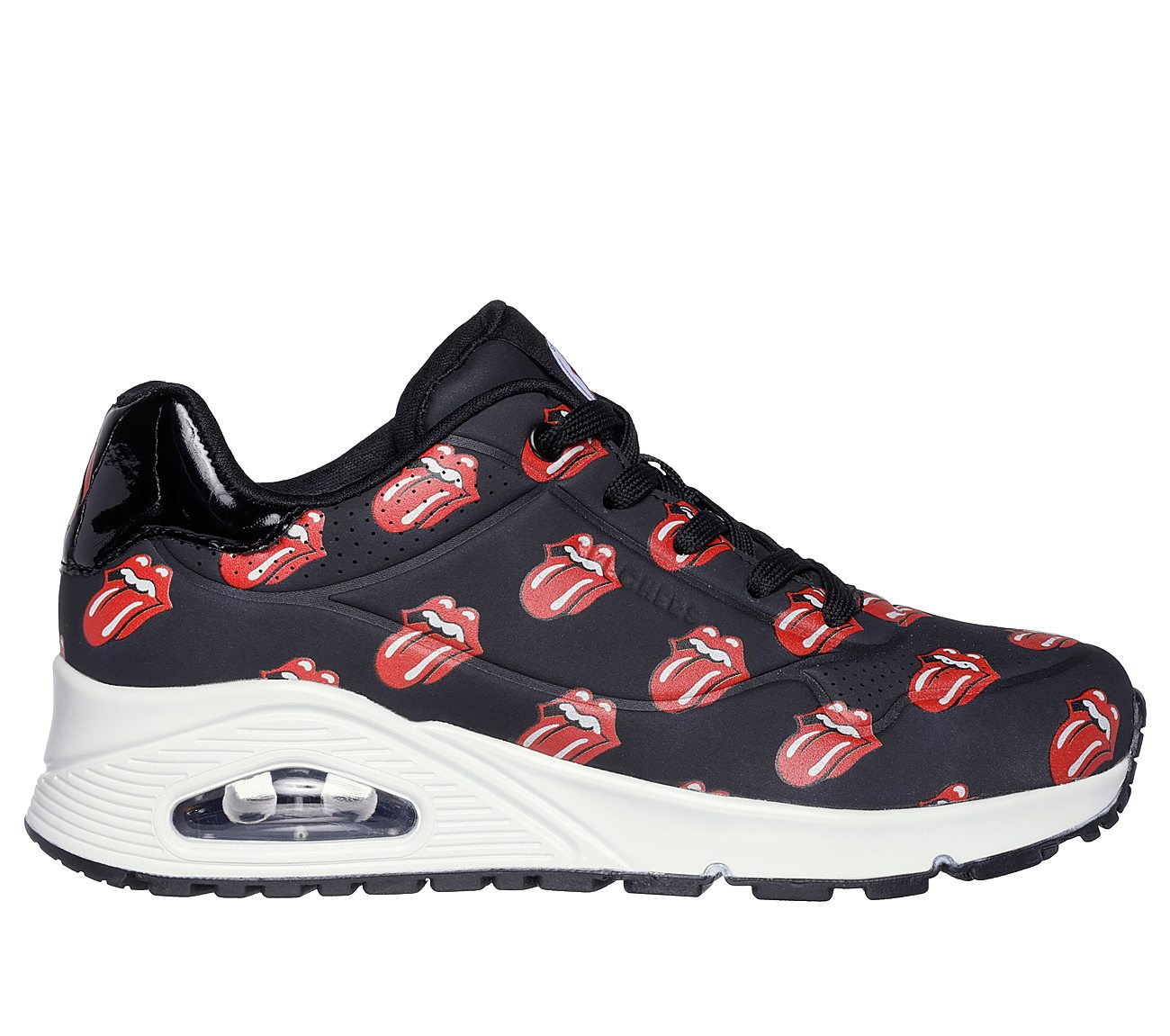 Rolling Stones: Uno - Say It Loud, BLACK/RED Footwear Lateral View