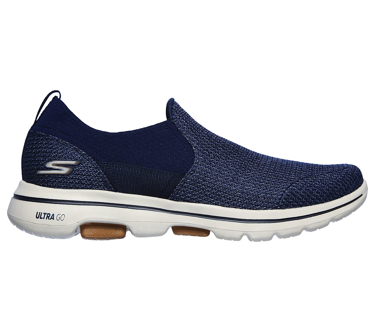 GO WALK 5 - BRUTUS, NAVY/BROWN Footwear Right View