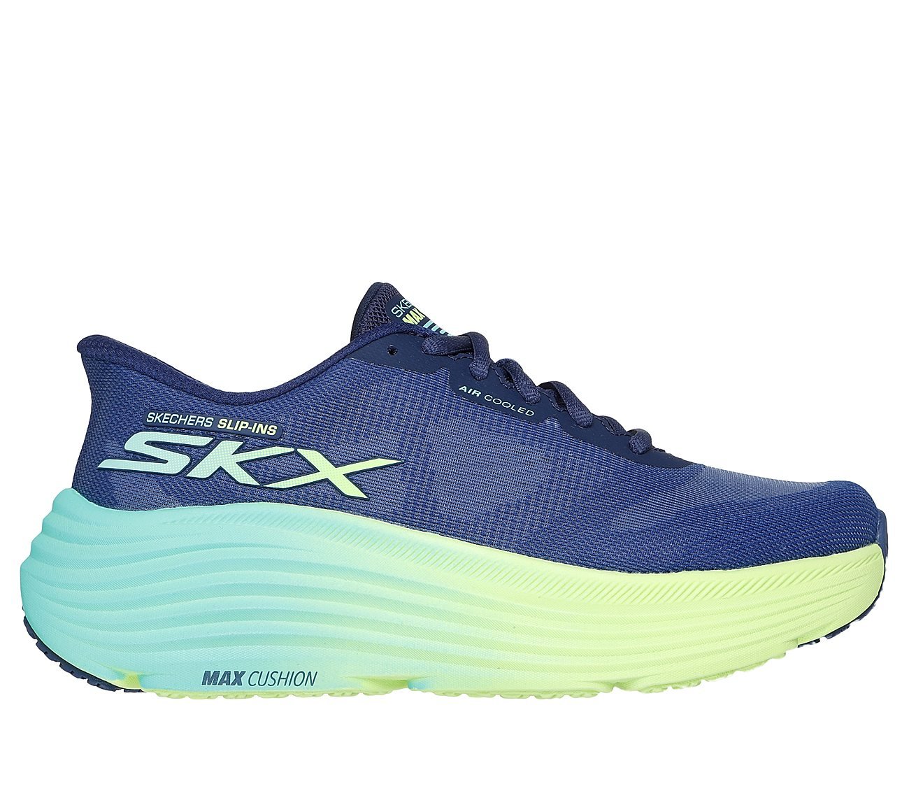 MAX CUSHIONING ENDEAVOUR - HA, NAVY/LIME Footwear Lateral View