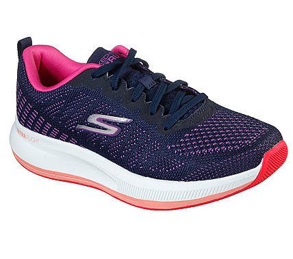 GO RUN PULSE - ULTIMATE BEST, NAVY/PURPLE Footwear Lateral View