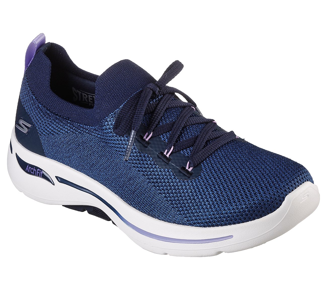 Skechers Navy/Light Violet Go Walk Arch Fit Clancy Womens Walking Shoes ...