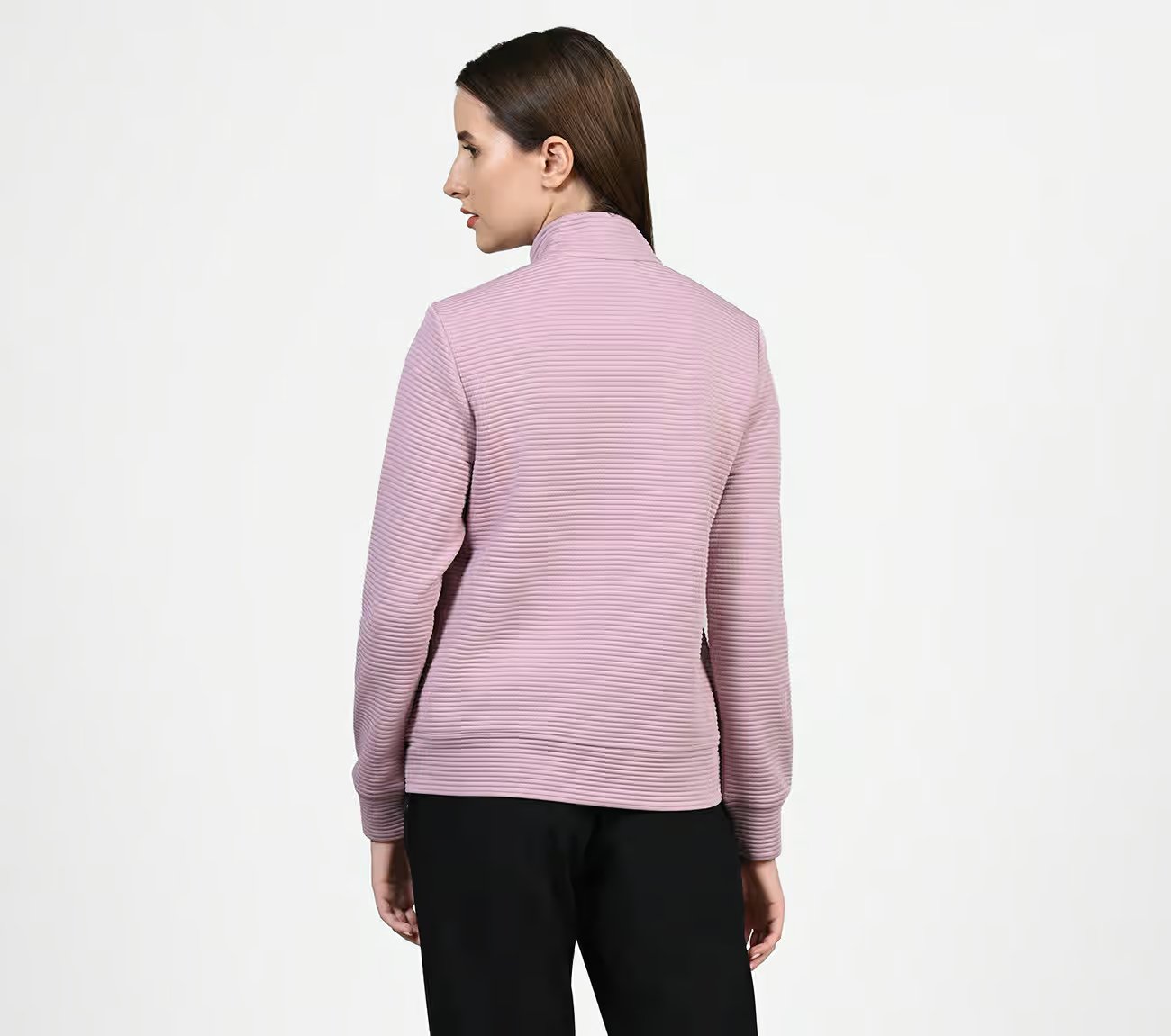THE GOWALK HOODLESS HOODIE, PINK/LAVENDER Apparel Left View