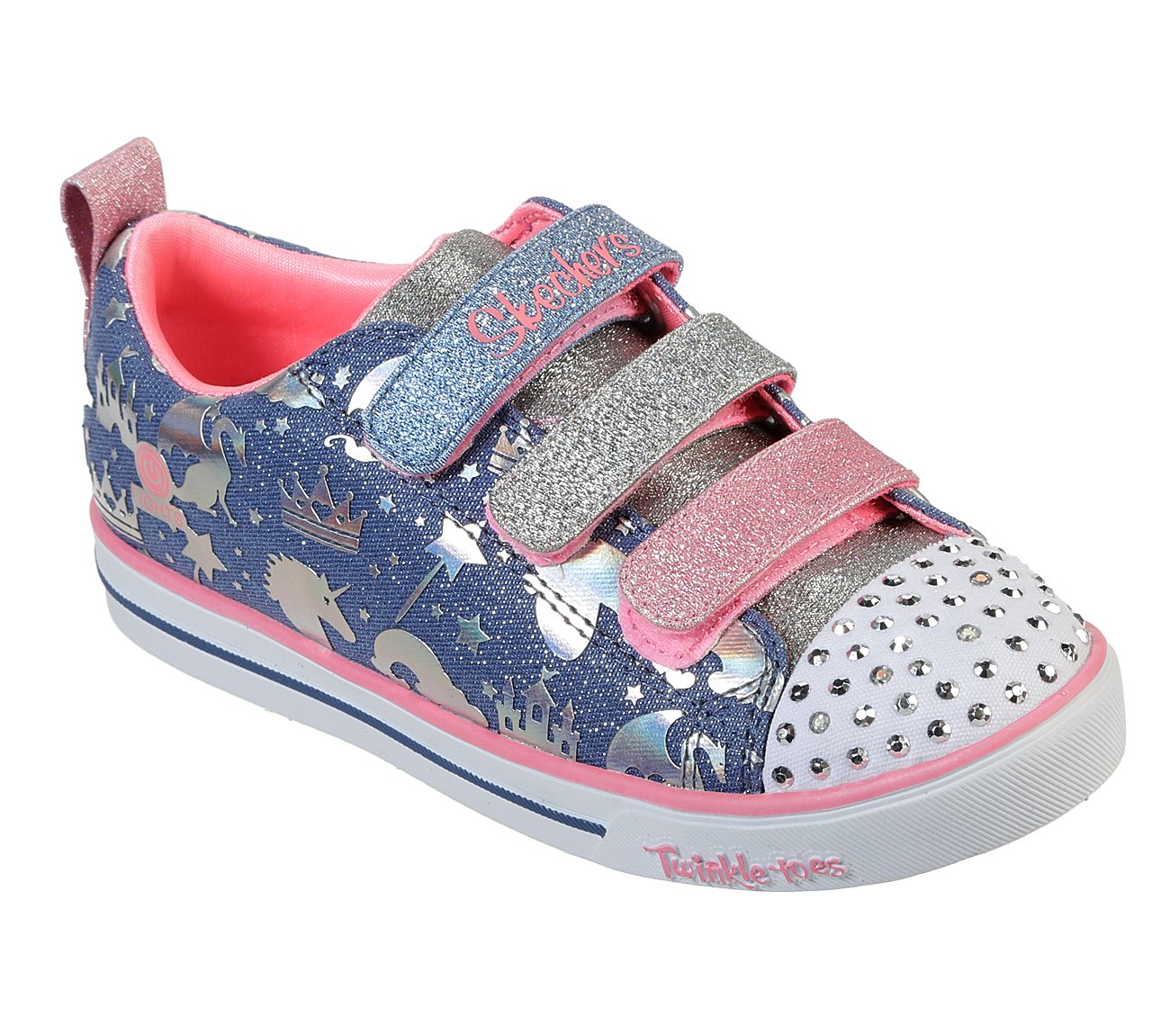 SPARKLE LITE-SPARKLELAND, LIGHT BLUE/MULTI Footwear Lateral View