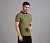CONTRAST ZIPPER POLO, NATURAL/OLIVE