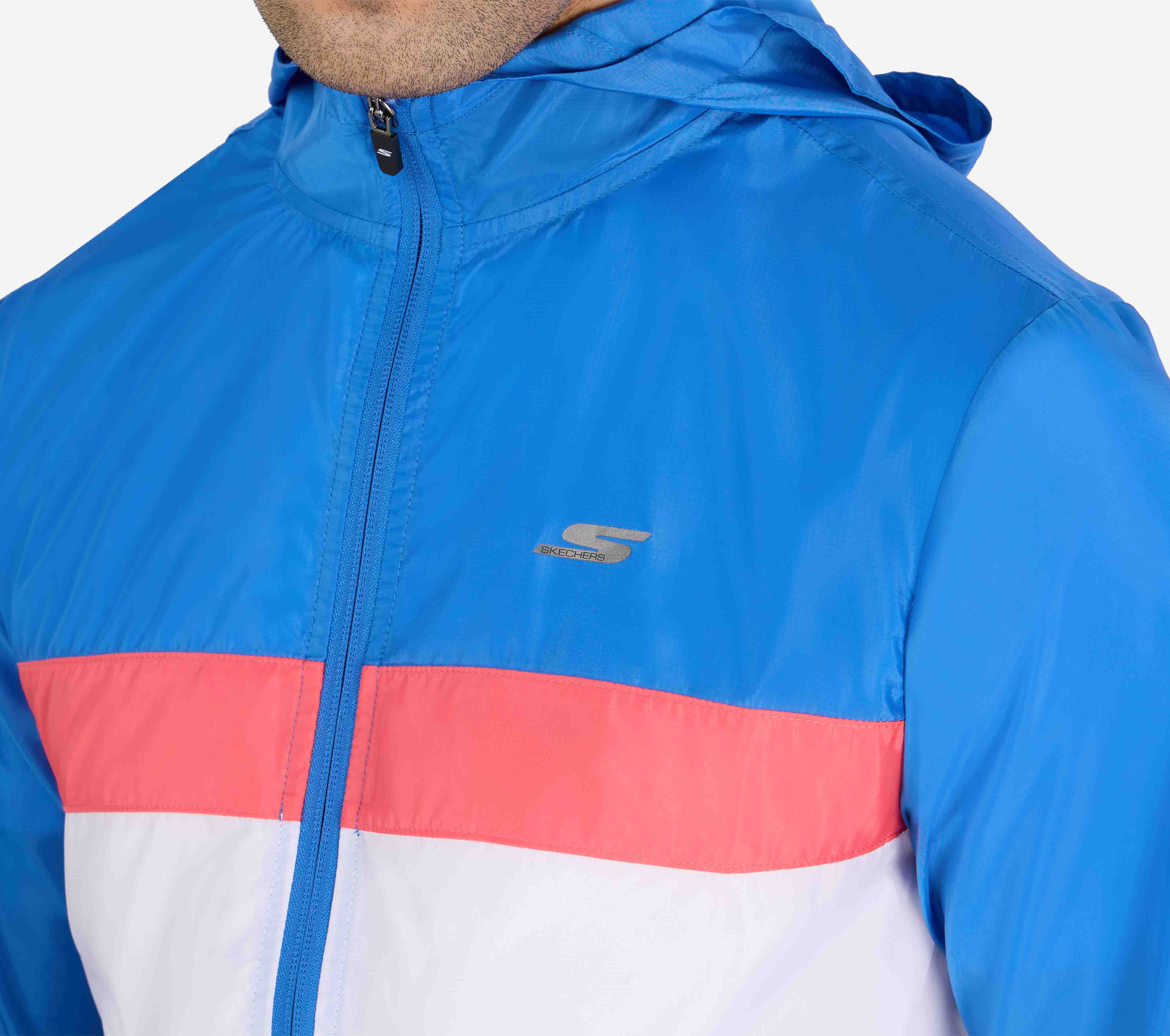 SPEED ELITE HOODED TRACK JACK, BLUE/GREEN