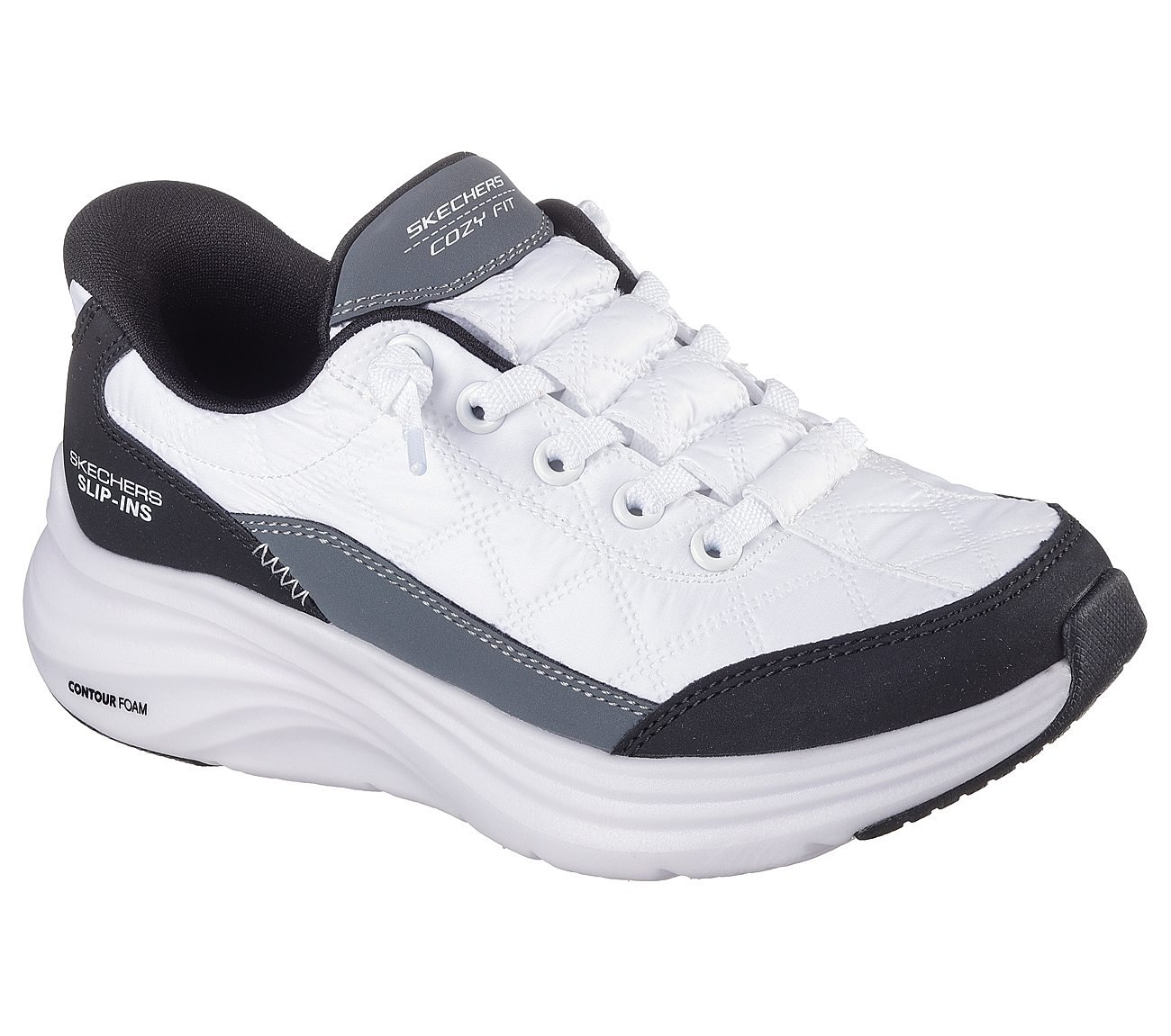 CONTOUR FOAM, WHITE BLACK Footwear Right View