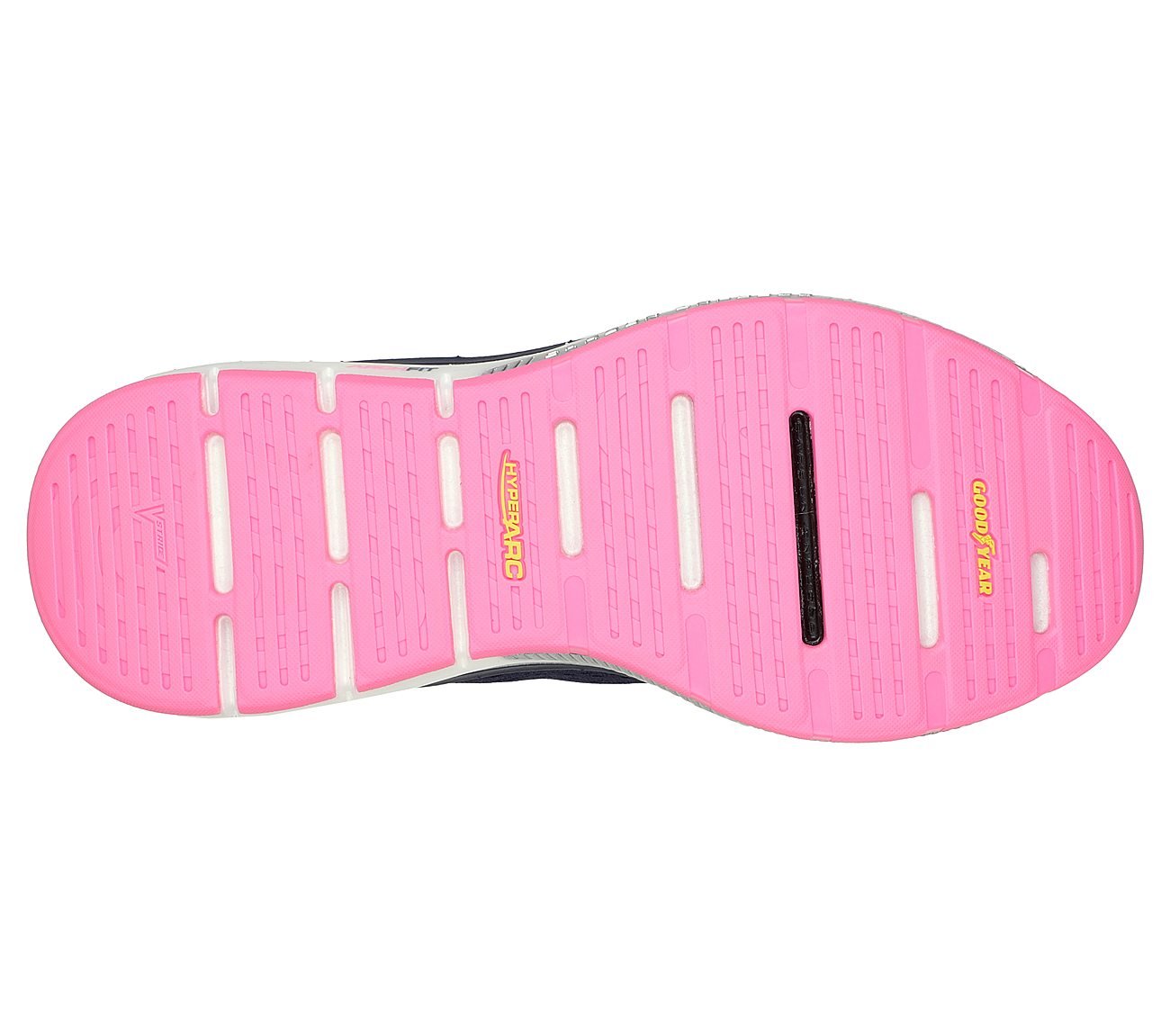 GO WALK WORKOUT WALKER -OUTPA, NAVY/HOT PINK Footwear Bottom View