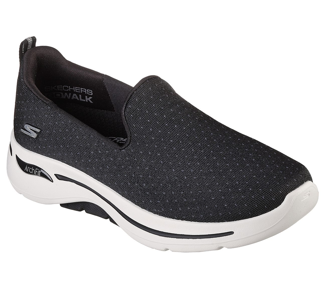 GO WALK ARCH FIT - MORNING ST, BLACK/WHITE Footwear Lateral View