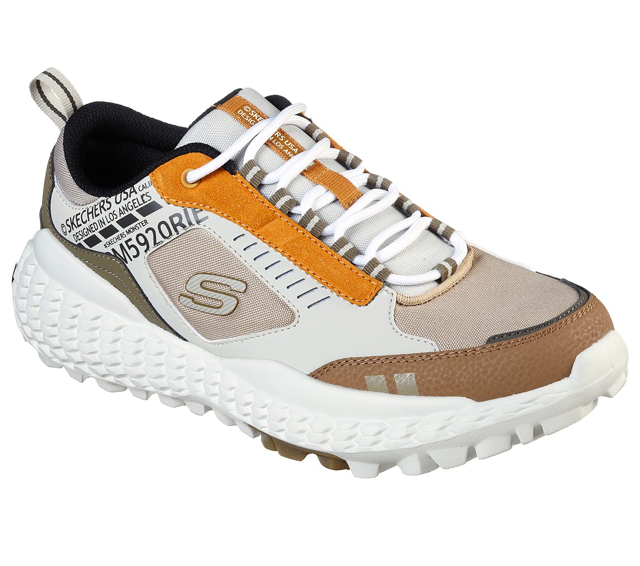 SKECHERS MONSTER, TAUPE/NATURAL Footwear Right View