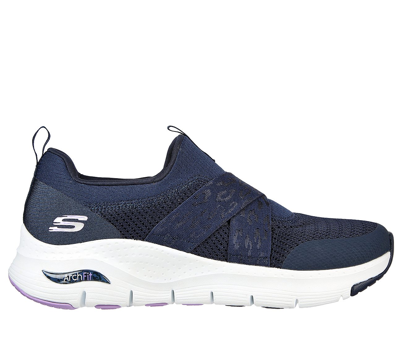 ARCH FIT-MODERN RHYTHM, NAVY/LAVENDER Footwear Lateral View