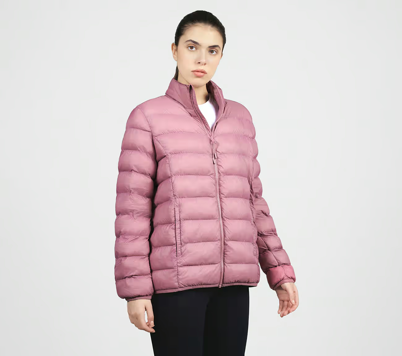 PUFFER FZ JACKET, PURPLE/YELL Apparels Bottom View