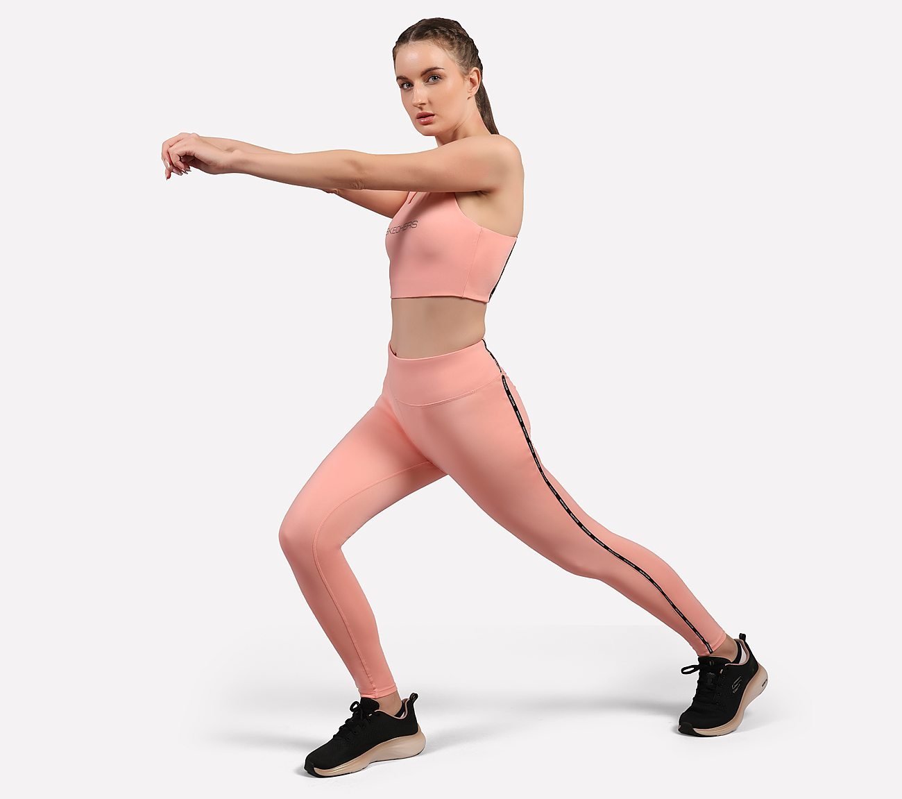 BRANDED TAPE APPLIQUE LEGGING, PURPLE/YELL