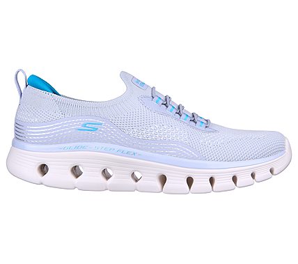 GO WALK GLIDE-STEP FLEX - SIL, GREY/TURQUOISE Footwear Right View