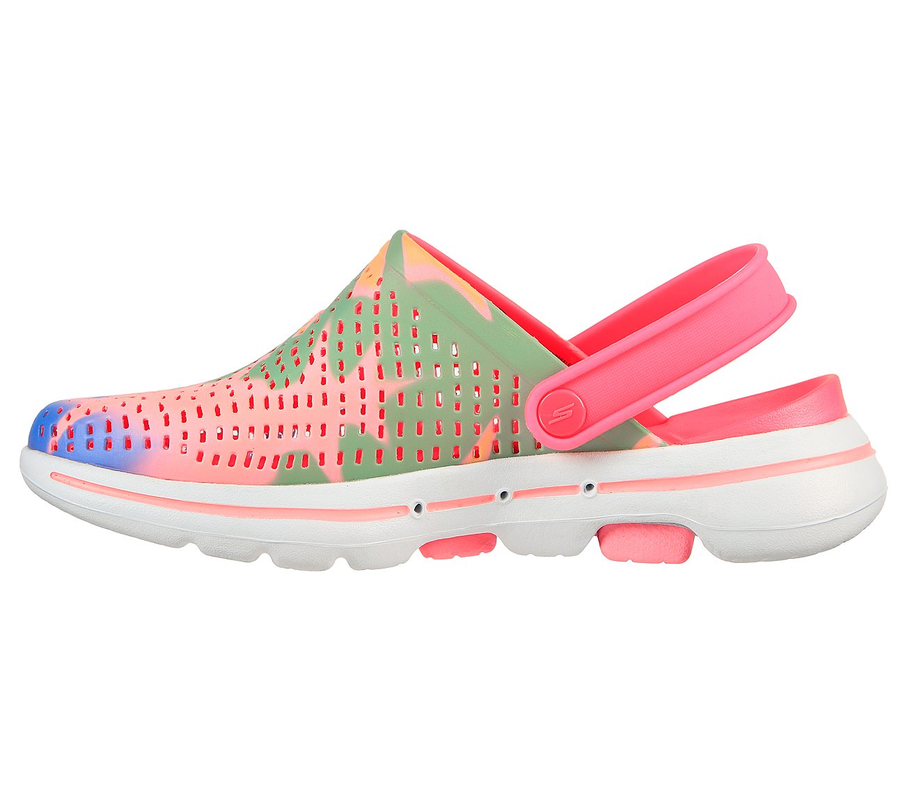 GO WALK 5 FOAMIES - PSYCHADEL, PINK/MULTI Footwear Left View