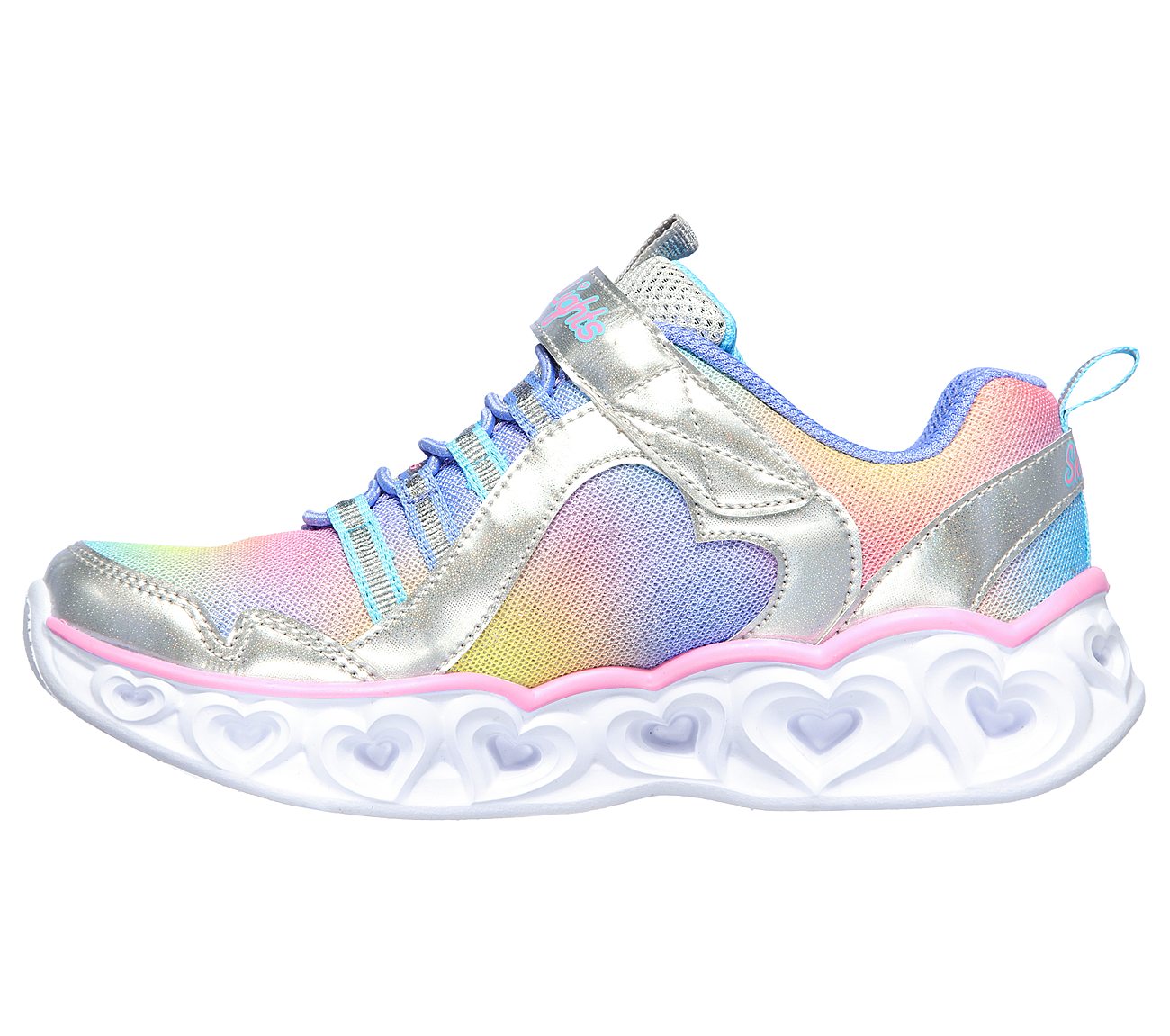 HEART LIGHTS - RAINBOW LUX, SILVER/MULTI Footwear Left View