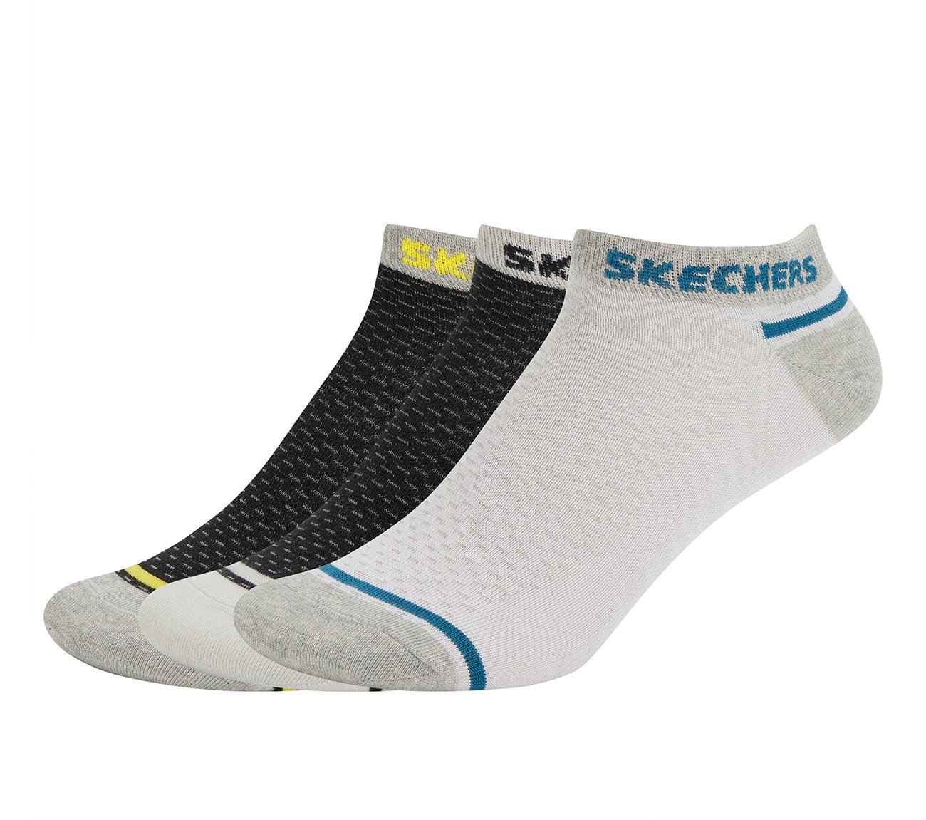 3PK MENS NON TERRY LOW CUT, BLACK/WHITE