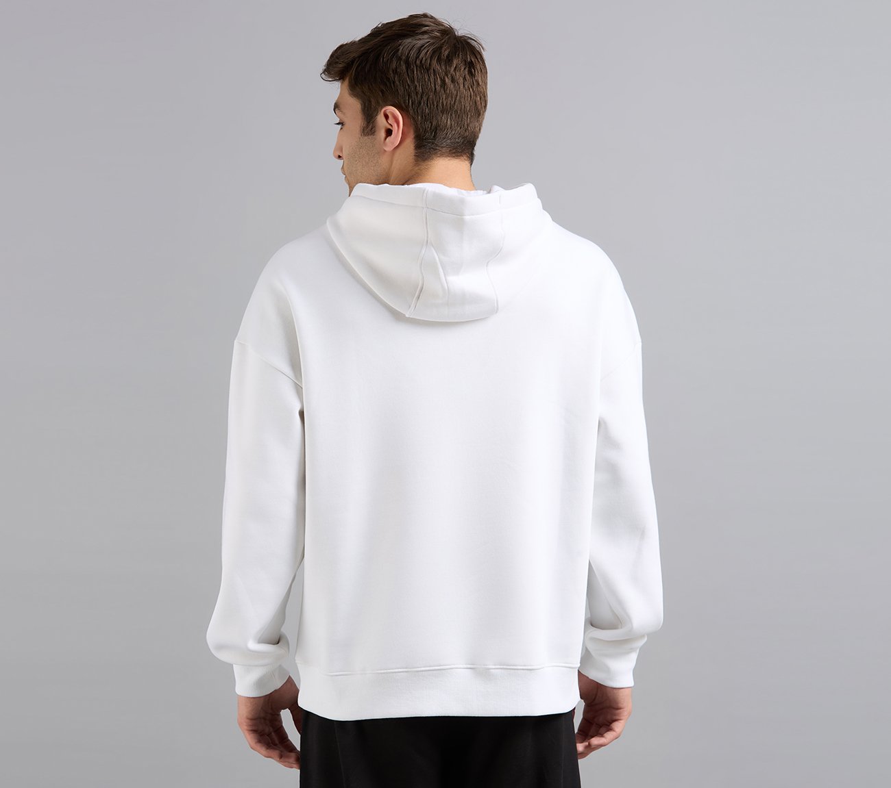 SKECHERS CORD LOOP HOODIE, WHITE Apparels Left View