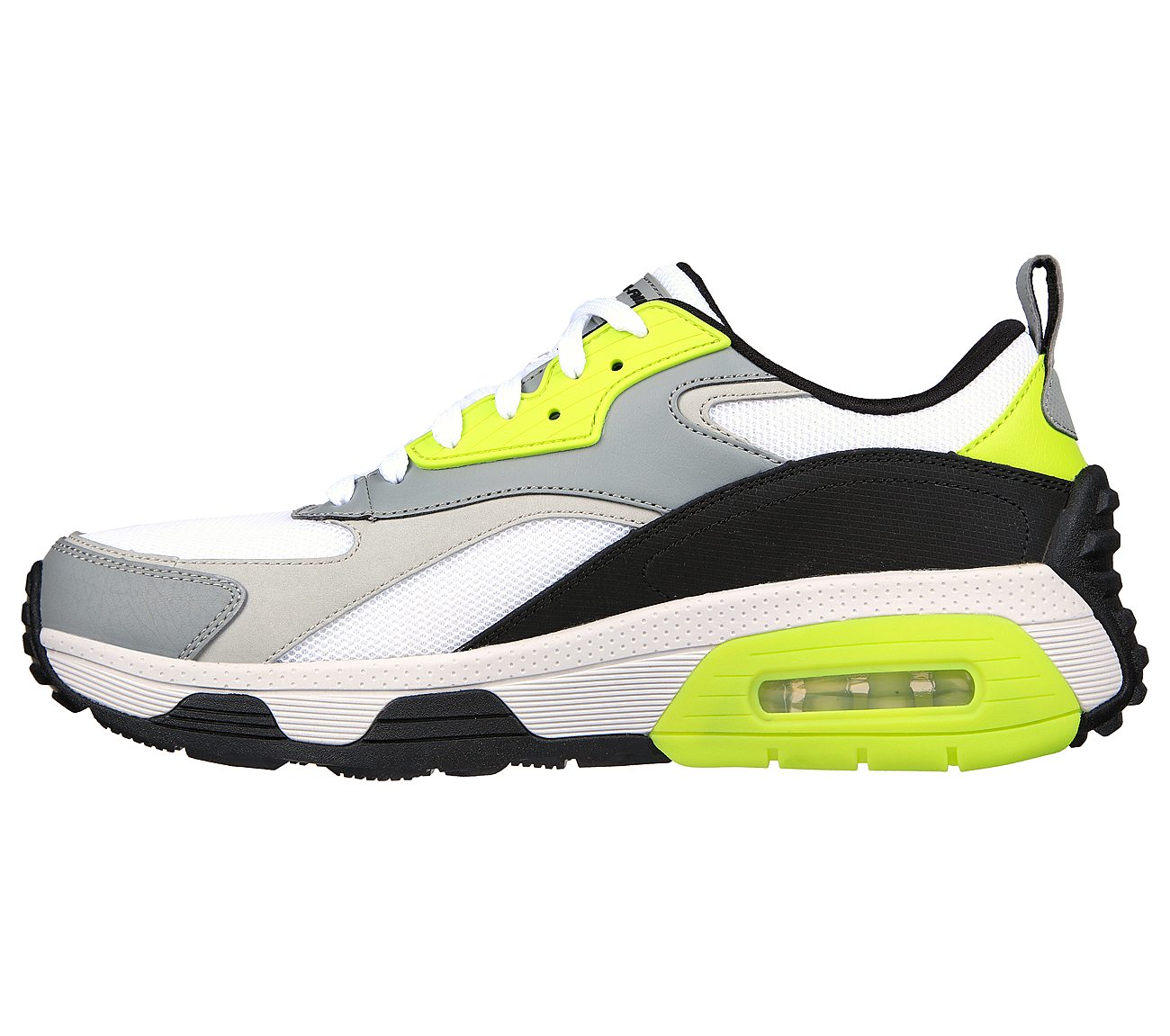 SKECH-AIR EXTREME V2, WHITE/BLACK/LIME Footwear Left View