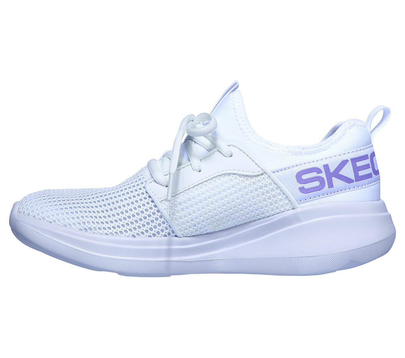 GO RUN FAST - QUICK STEP, WHITE/LAVENDER Footwear Left View