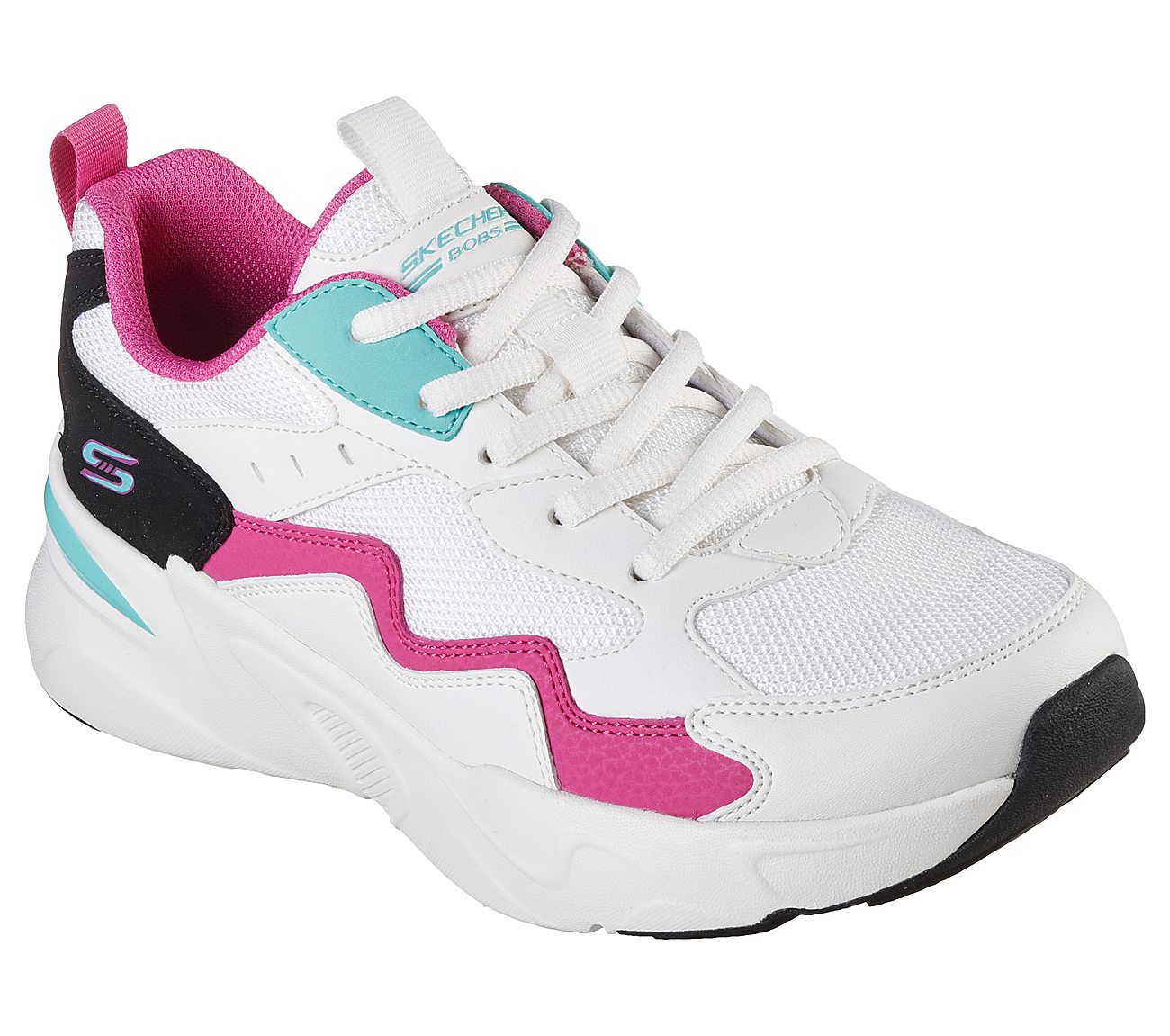 BOBS BAMINA-ZIGZAGGER, WHITE/PINK/TURQUOISE Footwear Right View