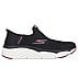 SKECHERS SLIP-INS: MAX CUSHIONING - SMOOTH, BLACK/BURGUNDY Footwear Lateral View