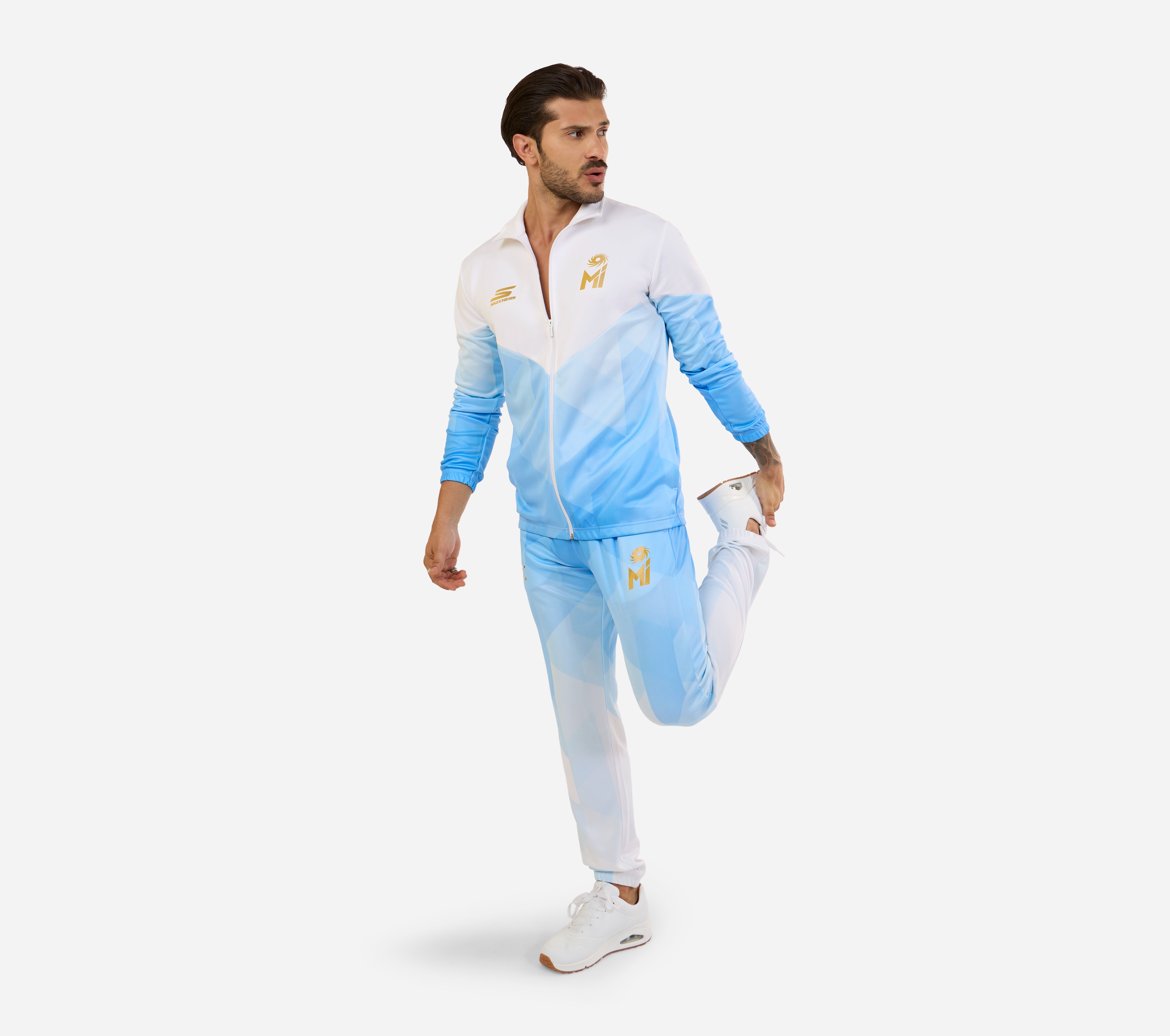 MI FAN PRINTED PANTS, WHT/NVY/BLUE Apparel Right View