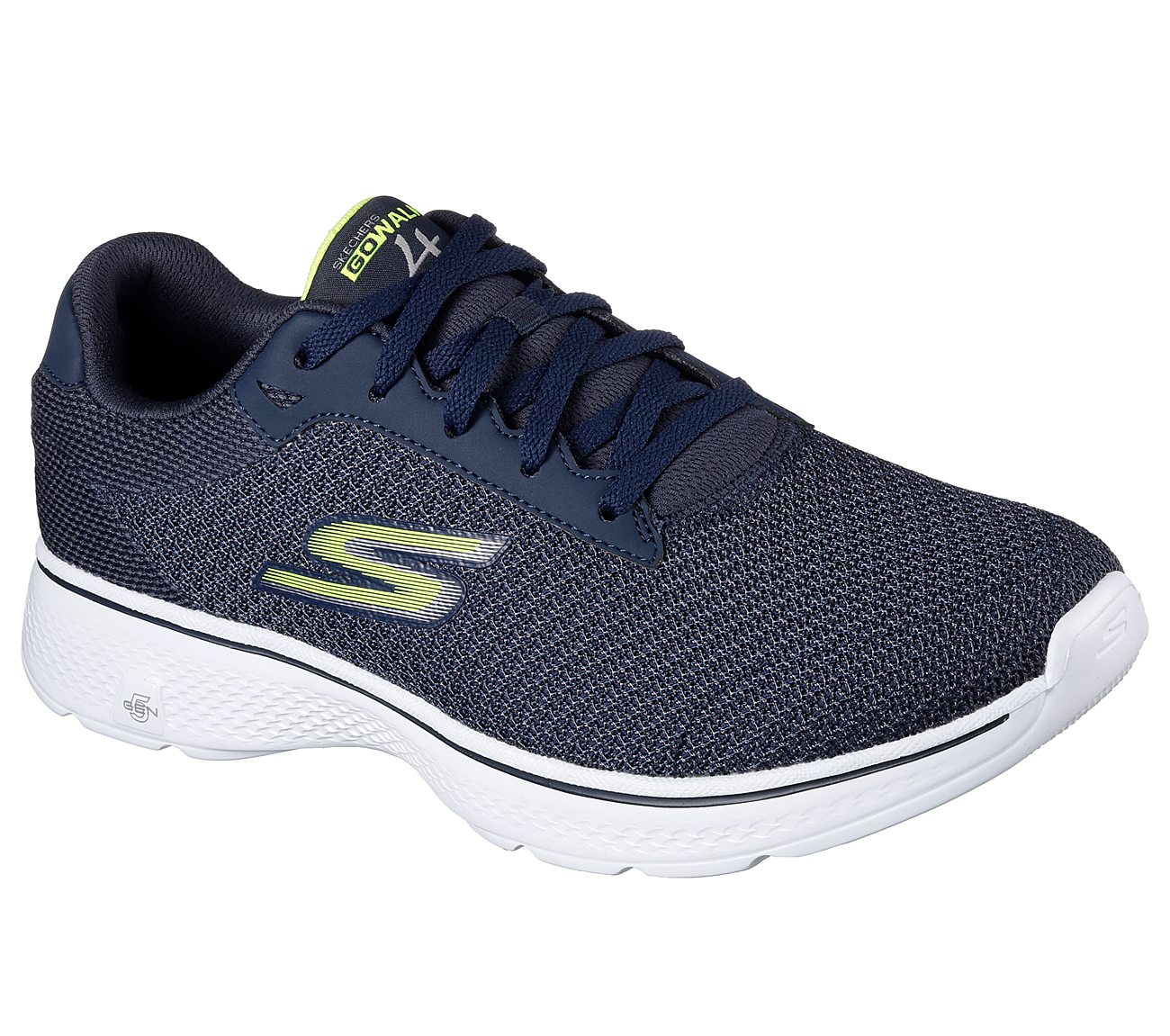 GO WALK 4 -, NAVY/LIME Footwear Lateral View