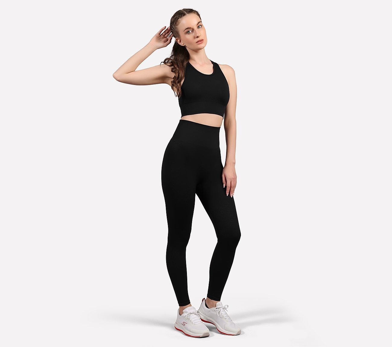 POWER MESH PANELLED LEGGING, BLACK