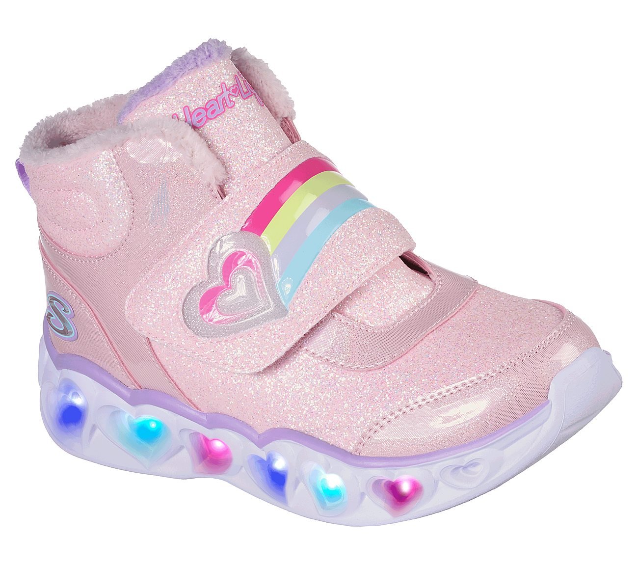 HEART LIGHTS-BRILLIANT RAINBO, PINK/LAVENDER Footwear Right View